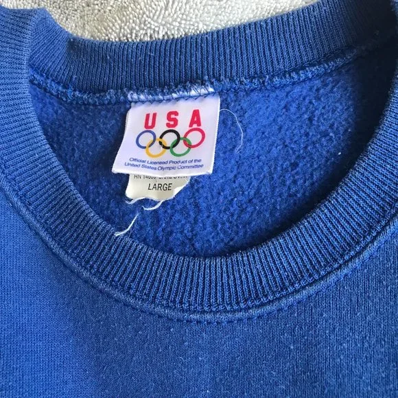 Vintage 90's USA Olympics Short Sleeve Sweatshirt Large Crewneck Logo JC Penney - Picture 10 of 12